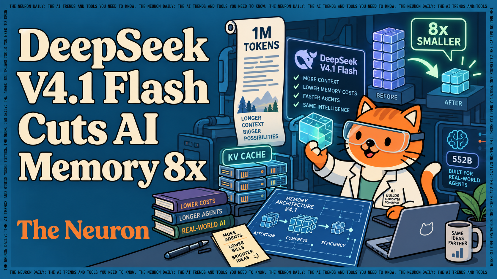 DeepSeek V4.1 Flash explained: how it cuts AI memory 8x header image